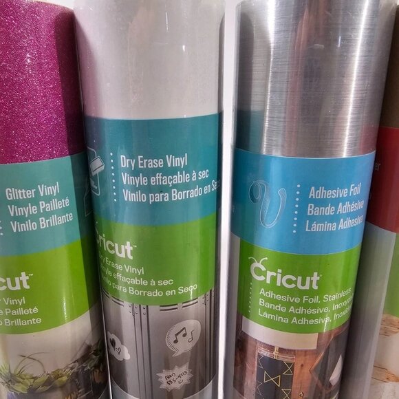 LOT OF 11 Cricut Glitter Vinyl Adhesive Party Foil Faux Leather Iron On NEW - Picture 5 of 8